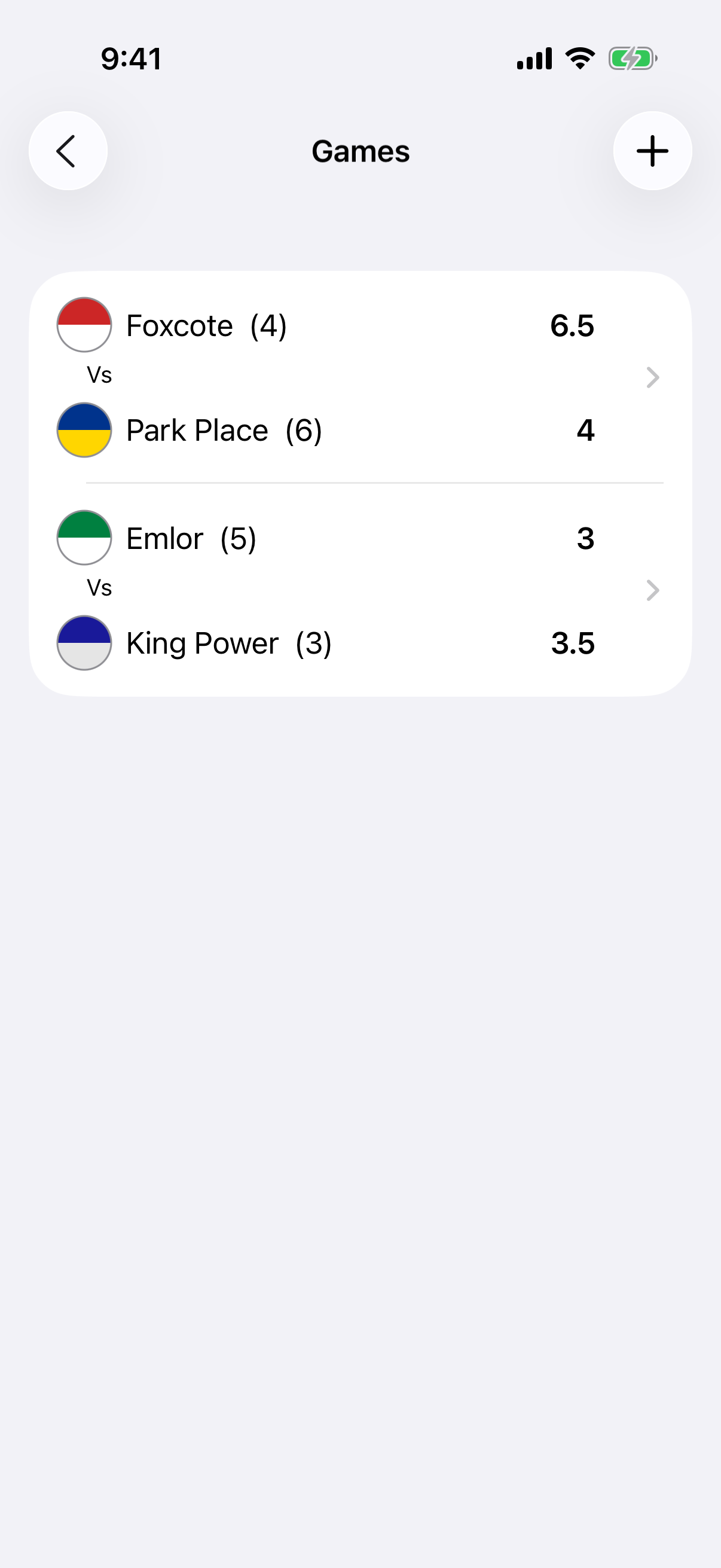 ChukkaTimer game mode list of matches